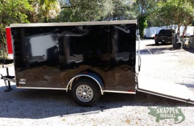 Quality Cargo 5x10 SA Trailer - Black, Ramp, Side Door - Image 4