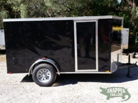 Quality Cargo 5x10 SA Trailer - Black, Ramp, Side Door