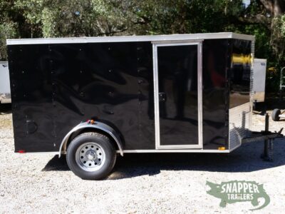 Quality Cargo 5x10 SA Trailer - Black, Ramp, Side Door