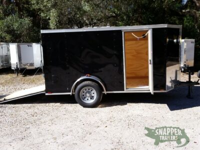 Quality Cargo 5x10 SA Trailer - Black, Ramp, Side Door - Image 12