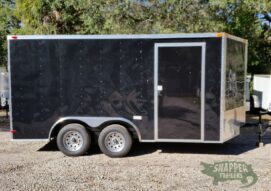South Georgia Cargo 8.5x14 TA Trailer - Black, Ramp, Side Door