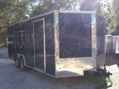 Quality Cargo 8.5x20 TA Trailer - Black, Ramp, Side Door, and D-Rings - Image 14