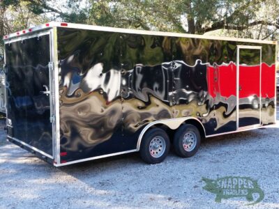 Quality Cargo 8.5x20 TA Trailer - Black, Ramp, Side Door, and D-Rings - Image 9