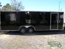 Quality Cargo 8.5x24 TA Trailer - Black, Ramp, Side Door, D-Rings, and 5K Axles