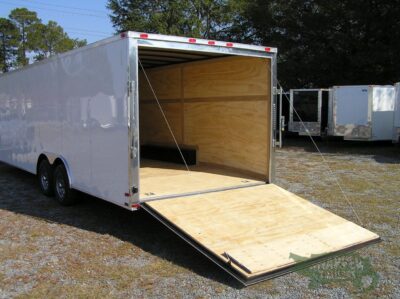 Quality Cargo 8.5x24 TA Trailer - White, Ramp, Side Door, D-Rings, 5K Axles, and Radials - Image 4