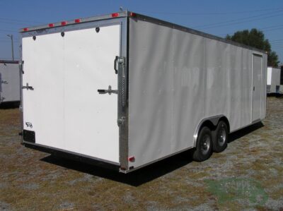 Quality Cargo 8.5x24 TA Trailer - White, Ramp, Side Door, D-Rings, 5K Axles, and Radials - Image 9