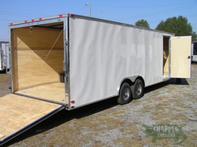 Quality Cargo 8.5x24 TA Trailer - White, Ramp, Side Door, D-Rings, 5K Axles, and Radials - Image 8