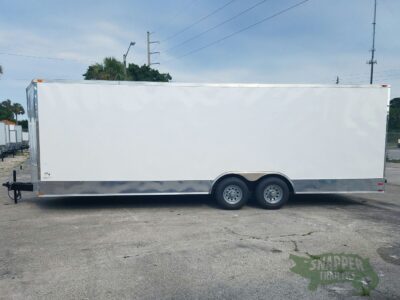 Quality Cargo 8.5x24 TA Trailer - White, Ramp, Side Door, D-Rings, 5K Axles, Extra Height - Image 3
