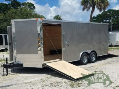Quality Cargo 8.5x20 TA Trailer - Pewter, Ramp, Side Door, D-Rings, 5K Axles, Radials, Side Ramp - Image 2