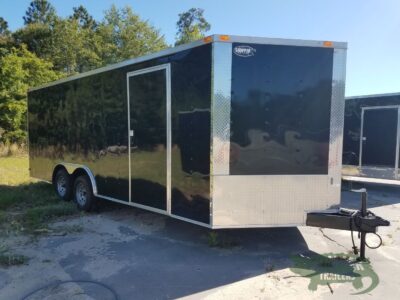 South Georgia Cargo 8.5x20 TA Trailer - Black, Ramp, Side Door, Bias Tires, Ramp in V-Nose, Access Door