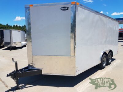 South Georgia Cargo 8.5x16 TA Trailer - White, Barn Doors, Side Door - Image 2