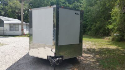 Freedom Trailers 8.5x22 TA Trailer - White, Ramp, Side Door, D-Rings - Image 5