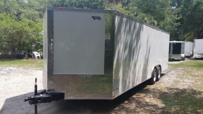 Freedom Trailers 8.5x22 TA Trailer - White, Ramp, Side Door, D-Rings - Image 4