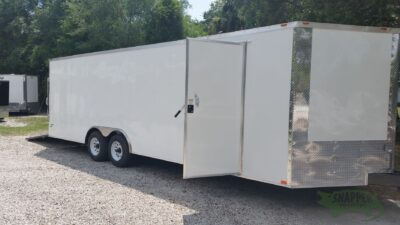 Freedom Trailers 8.5x22 TA Trailer - White, Ramp, Side Door, D-Rings - Image 2