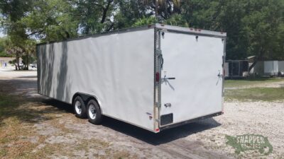 Freedom Trailers 8.5x24 TA Trailer - White, Ramp, Side Door, 5K Axles, D-Rings - Image 4