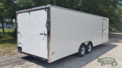 Freedom Trailers 8.5x24 TA Trailer - White, Ramp, Side Door, 5K Axles, D-Rings - Image 8