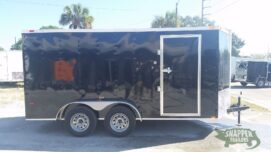 Freedom Trailers 7x14 TA Trailer - Black, Ramp, Side Door, Extra Height