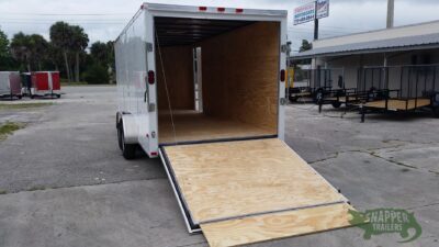 Freedom Trailers 7x18 TA Trailer - White, Ramp, Side Door, Extra Height - Image 4
