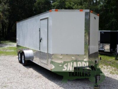 Freedom Trailers Custom 7x20 TA Trailer - White, Ramp, Side Door, Extra Height, E-Track, Side Vents, Aluminum Wrap - Image 10