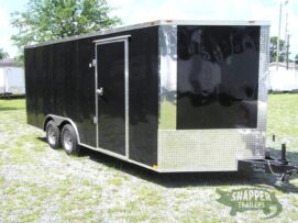 Freedom Trailers 8.5x18 TA Trailer - Black, Ramp, Side Door, D-Rings