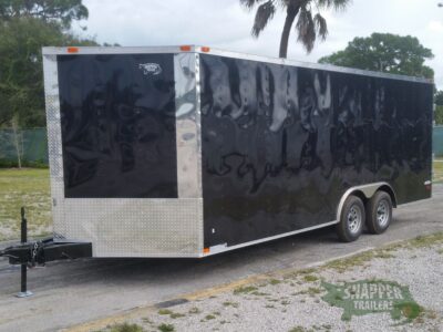 Freedom Trailers 8.5x20 TA Trailer - Black, Double Barn Doors, Side Door, D-Rings - Image 2