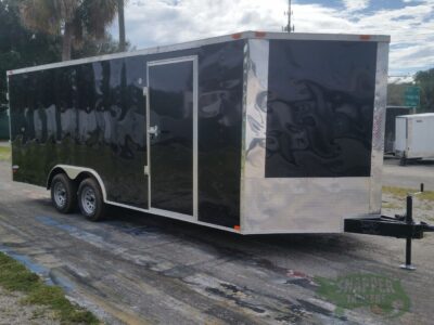 Freedom Trailers 8.5x20 TA Trailer - Black, Double Barn Doors, Side Door, D-Rings - Image 13