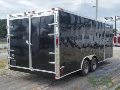 Freedom Trailers 8.5x20 TA Trailer - Black, Double Barn Doors, Side Door, D-Rings - Image 9