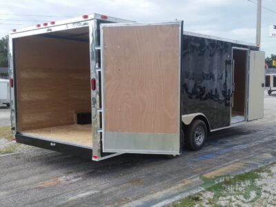 Freedom Trailers 8.5x20 TA Trailer - Black, Double Barn Doors, Side Door, D-Rings - Image 8