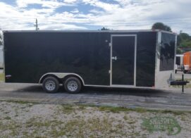 Freedom Trailers 8.5x20 TA Trailer - Black, Double Barn Doors, Side Door, D-Rings