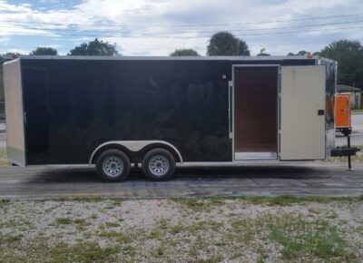 Freedom Trailers 8.5x20 TA Trailer - Black, Double Barn Doors, Side Door, D-Rings - Image 10
