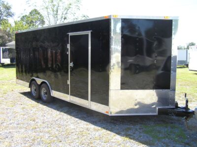 Freedom Trailers 8.5x20 TA Trailer - Black, Ramp, Side Door, 5K Axles, D-Rings, Extra Height