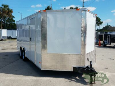 Freedom Trailers 8.5x20 TA Trailer - White, Ramp, Side Door, 5K Axles, D-Rings - Image 13