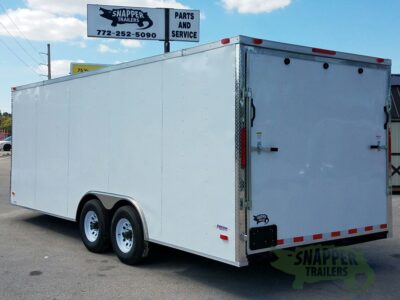 Freedom Trailers 8.5x20 TA Trailer - White, Ramp, Side Door, 5K Axles, D-Rings - Image 5