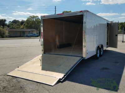 Freedom Trailers 8.5x20 TA Trailer - White, Ramp, Side Door, 5K Axles, D-Rings - Image 8