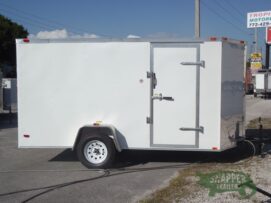 Freedom Trailers 6x12 SA Trailer - White, Ramp, Side Door, Extra Height