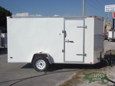 Freedom Trailers 6x12 SA Trailer - White, Ramp, Side Door, Extra Height