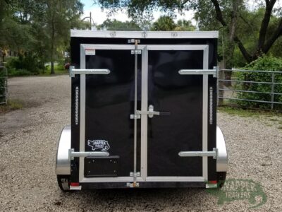 Quality Cargo 5x8 SA Trailer - Black, Barn Doors, Side Door, Side Vents - Image 9