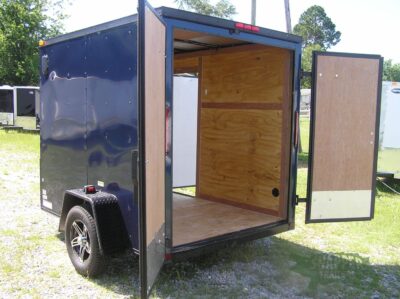 South Georgia Cargo 6x8 SA Trailer - Blue, Double Barn Doors, Side Door, Blackout Package, Extra Height, Stabilizer Jacks - Image 4