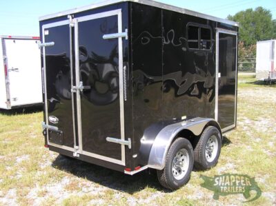 Quality Cargo 6x10 TA Trailer - Black, Double Barn Doors, Side Door, Extra Height, Windows - Image 8