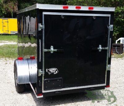 Quality Cargo 5x10 SA Trailer - Black, Ramp, Side Door, Side Vents - Image 8