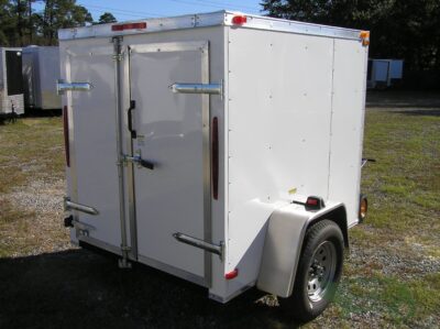 South Georgia Cargo 5x6 SA Trailer - White, Double Doors - Image 9