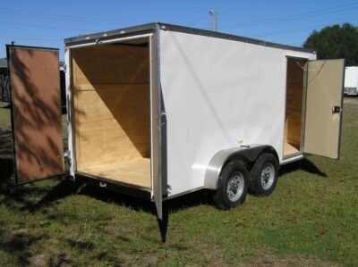 Quality Cargo 6x14 TA Trailer - White, Rear Double Doors, Side Door, Extra Height - Image 7