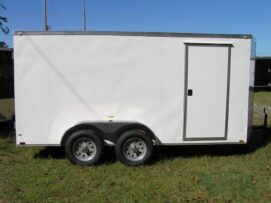 Quality Cargo 6x14 TA Trailer - White, Rear Double Doors, Side Door, Extra Height