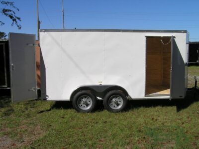 Quality Cargo 6x14 TA Trailer - White, Rear Double Doors, Side Door, Extra Height - Image 9