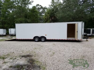 Quality Cargo 8.5x28 TA Trailer - White, Ramp, Side Door, D-Rings, 5K Axles - Image 10