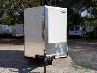 Quality Cargo 6x10 TA Trailer - White, Double Barn Doors, Side Door, Extra Height, Bar Lock - Image 17
