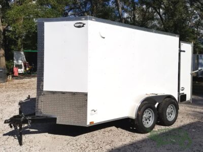 Quality Cargo 6x10 TA Trailer - White, Double Barn Doors, Side Door, Extra Height, Bar Lock - Image 2