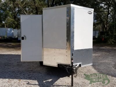 Quality Cargo 6x10 TA Trailer - White, Double Barn Doors, Side Door, Extra Height, Bar Lock - Image 15
