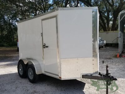 Quality Cargo 6x10 TA Trailer - White, Double Barn Doors, Side Door, Extra Height, Bar Lock - Image 16