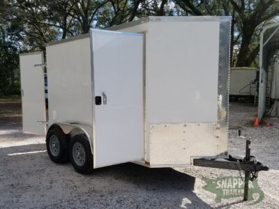 Quality Cargo 6x10 TA Trailer - White, Double Barn Doors, Side Door, Extra Height, Bar Lock - Image 14